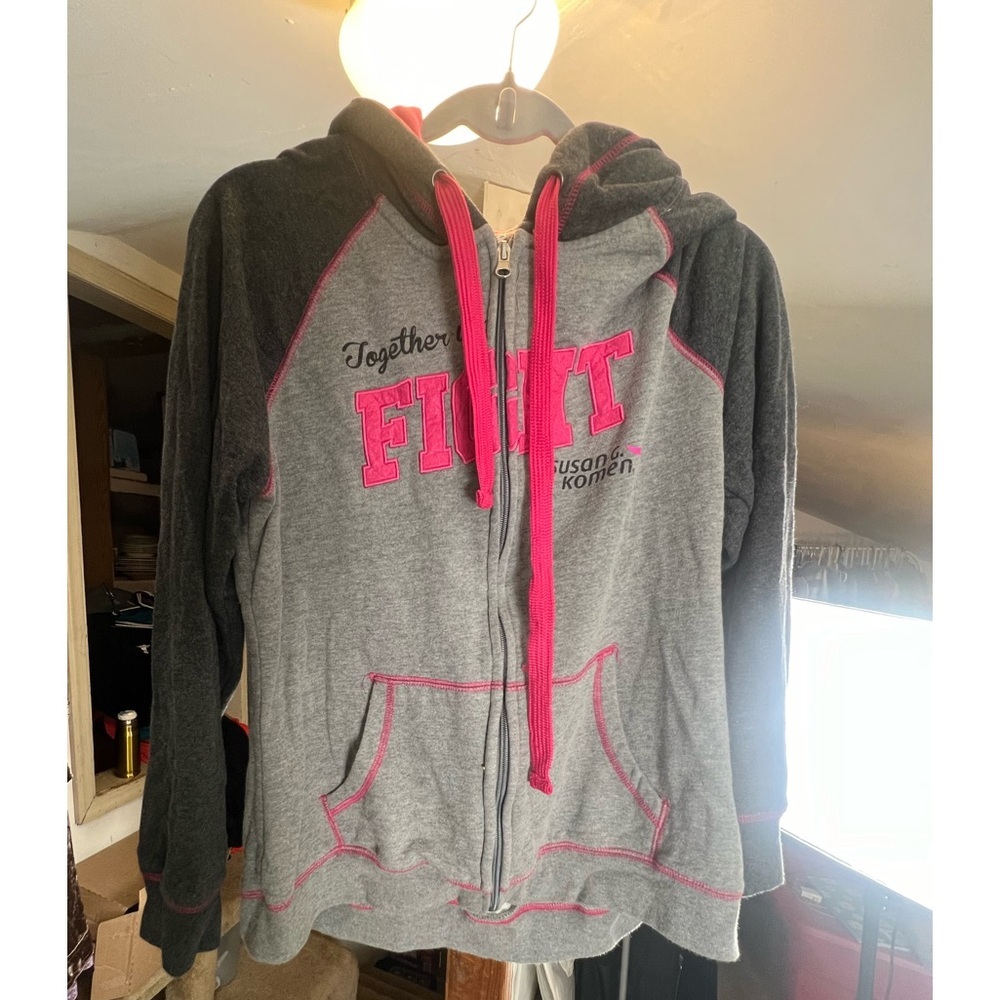 Susan Komen Gray & Pink Cancer Awareness Hoodie Sweat